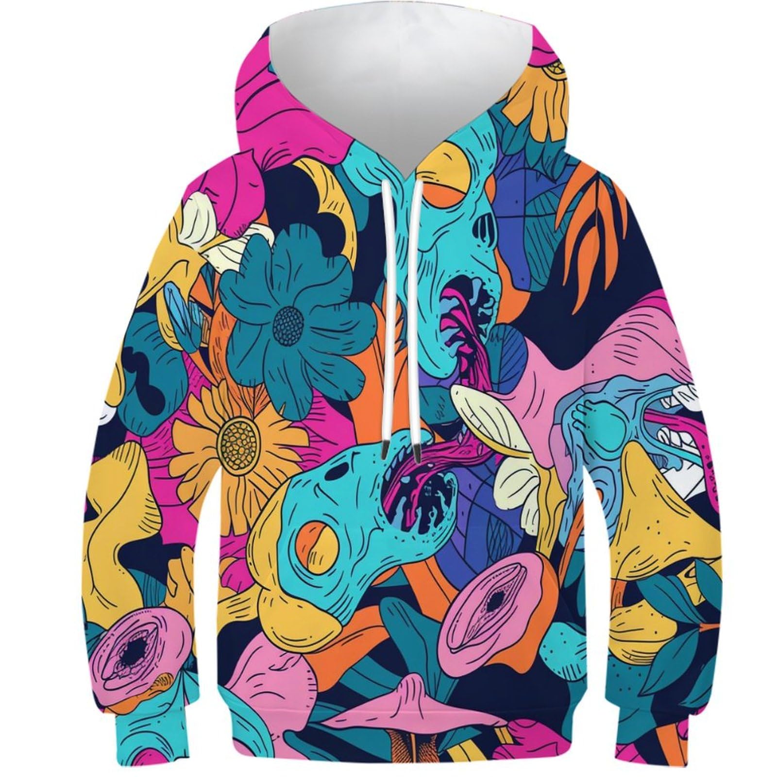 Sweat à capuche imprimé 3D crâne idée cadeau ado 12-14 ans - 8