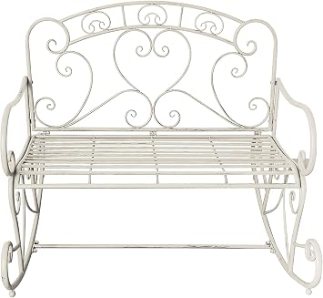 ASPECT Salvora Outdoor Metal Rocking Chair/Garden Bench Antique White