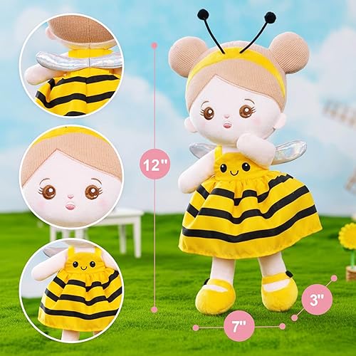 Miniatura 2 de OUOZZZ Muñeca de bebé suave para niñas  My First Baby Doll Regalos de cumpleaños para niñas, muñecas de trapo de felpa de abeja amarilla, juguete de