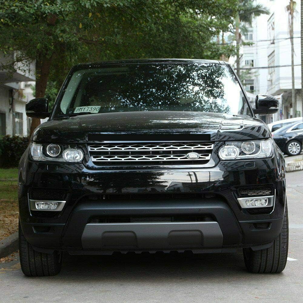 LLKUANG for Land Rover LR Range Rover Sport L494 2014-2017 Front Fog Light Fog lamp Cover Trim(Glossy Black,Silver) (Silver)