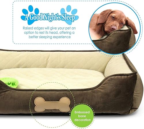 Miniatura 3 de Cama prémium para perros o gatos  Cama grande para perros mide 30 x 23 x 7 pulgadas, perfecta para mascotas de hasta 55 libras. Cama para mascotas