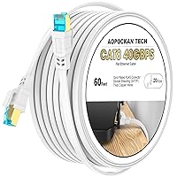 Vista 17 de AOPOCKAN TECH Cables Ethernet Cat8 (blanco, CAT8-15FT)