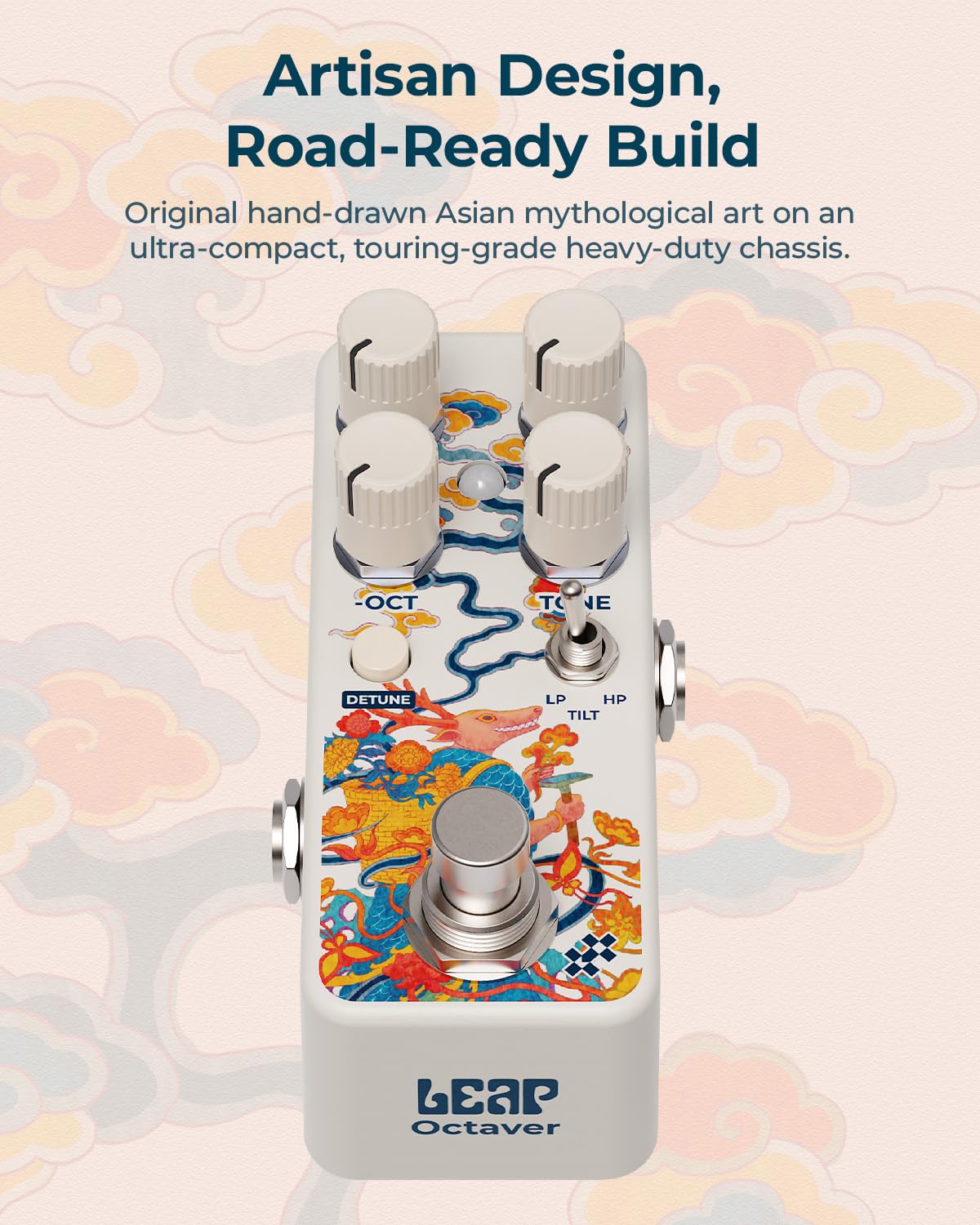 Leap - Pedal de octava polifónica para octava y congelación, pedal de efectos de guitarra con desintonización multifase y filtro de tres modos, cambio de seguimiento rápido para acordes de