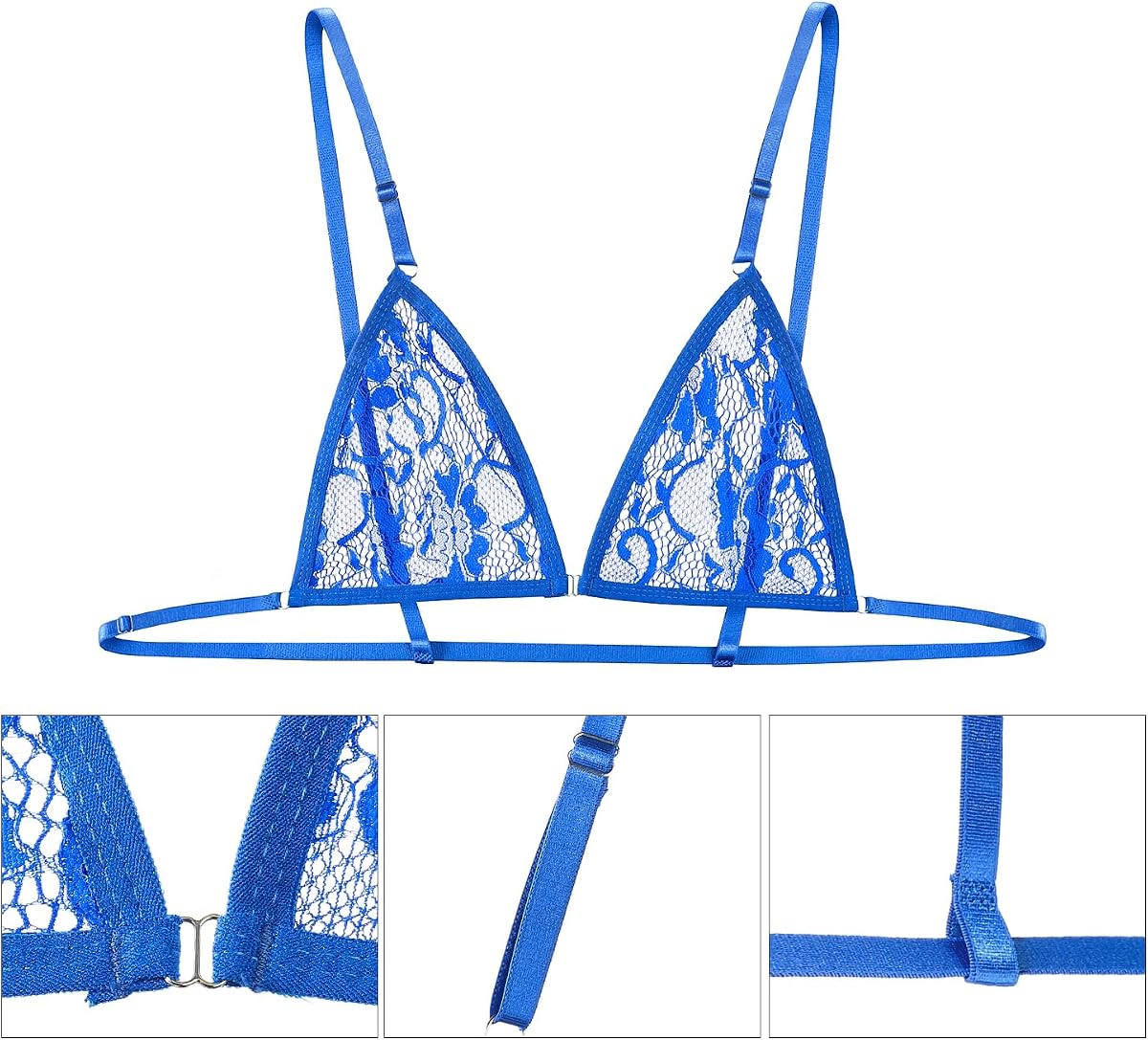 Men's Sissy Lingerie Set Sexy Floral Lace Sheer Bra Thong Bikini G-string Panty Crossdresser Underwear Male Gay Brief - Image 5