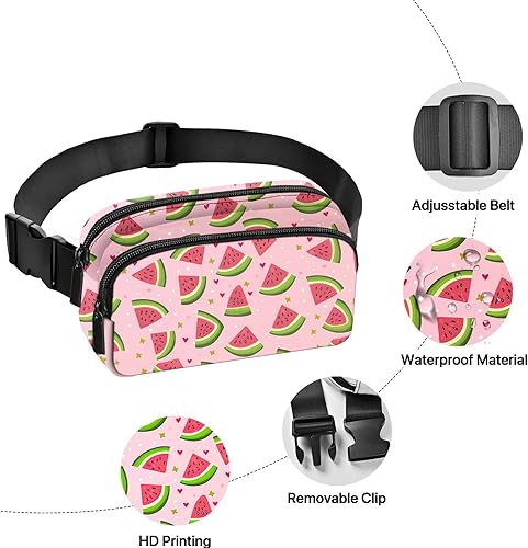 Miniatura 6 de Riñonera para mujer, bolsa cruzada ligera, bolsa de cintura a la moda con correa ajustable para deportes, correr, viajar, senderismo, camping,