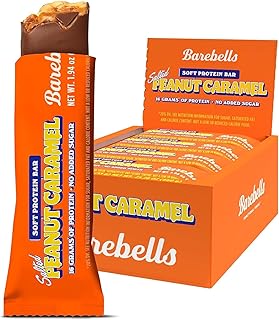 Barebells Soft Protein Bars Salted Peanut Caramel - 12 Count, 1.9oz Bars - Protein Snacks with 16g of High Protein - Chocolate Protein Bar with 2g of Total Sugars - Soft Protein Snack & Breakfast Bars