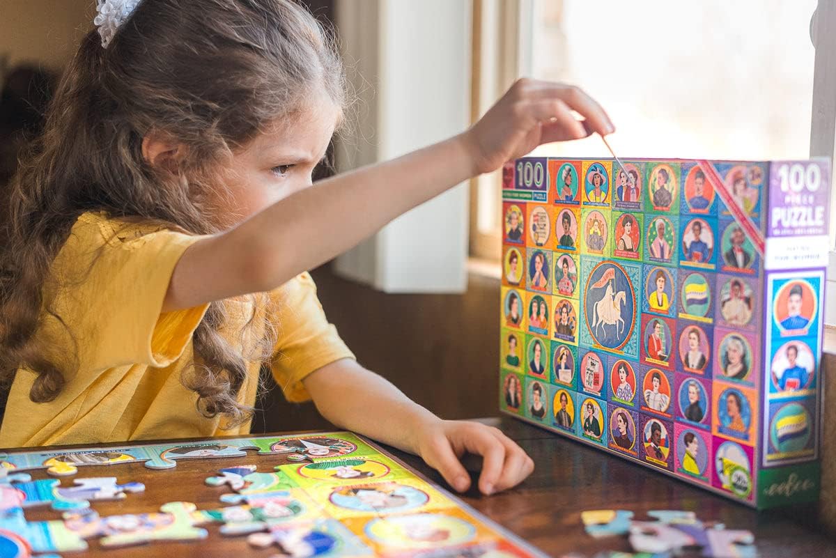 eeBoo: Votes for Women 100 Piece Puzzle, Perfect Project for Little Hands, Aids in Development of Pattern, Shape, and Color Recognition, Offers Children a Challenge, Perfect for Ages 5 and up