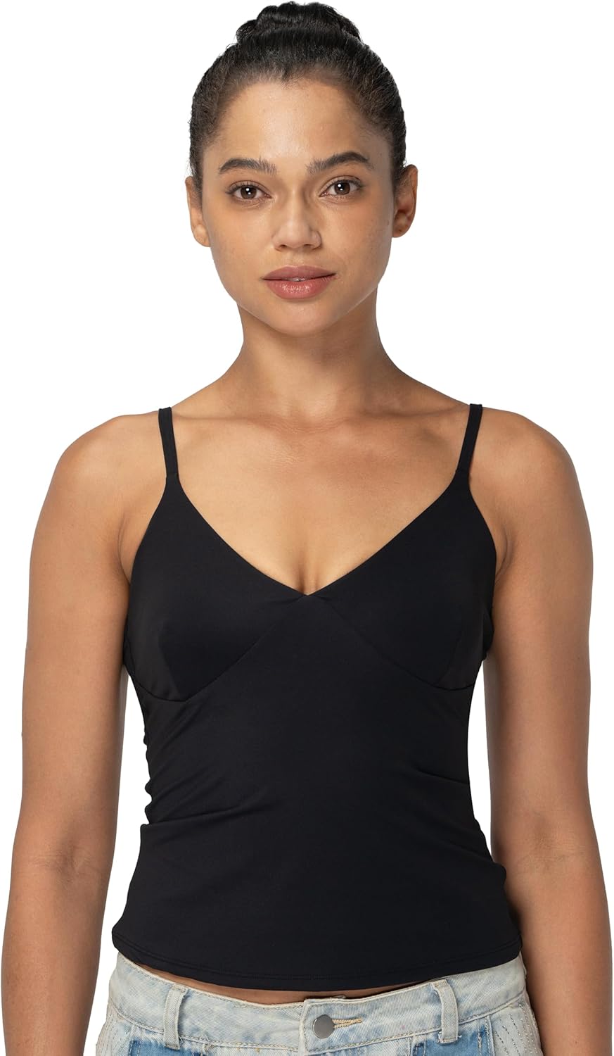 Sunzel Womens Tops Sexy V Neck Camisole with Spaghetti Straps Double Lined Trendy Basic Tank for Fall Going Out - Image 2