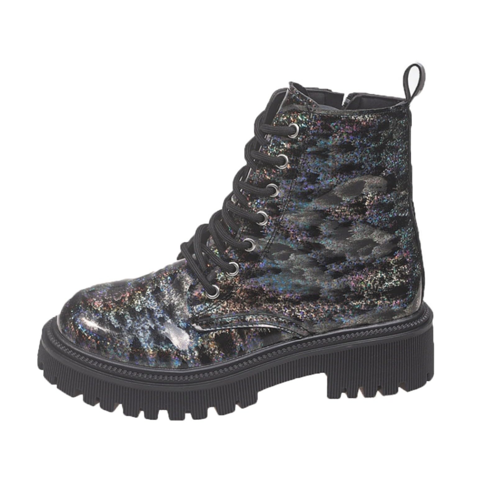 Genérico Botines Mujer Vestir Cordones Plataforma Botas Puntera Redonda Elegantes Zapatos Suaves y Cómodos Caminar Bota Informales Antideslizantes Botin para Vaqueros Vestidos Faldas y Uso Diario