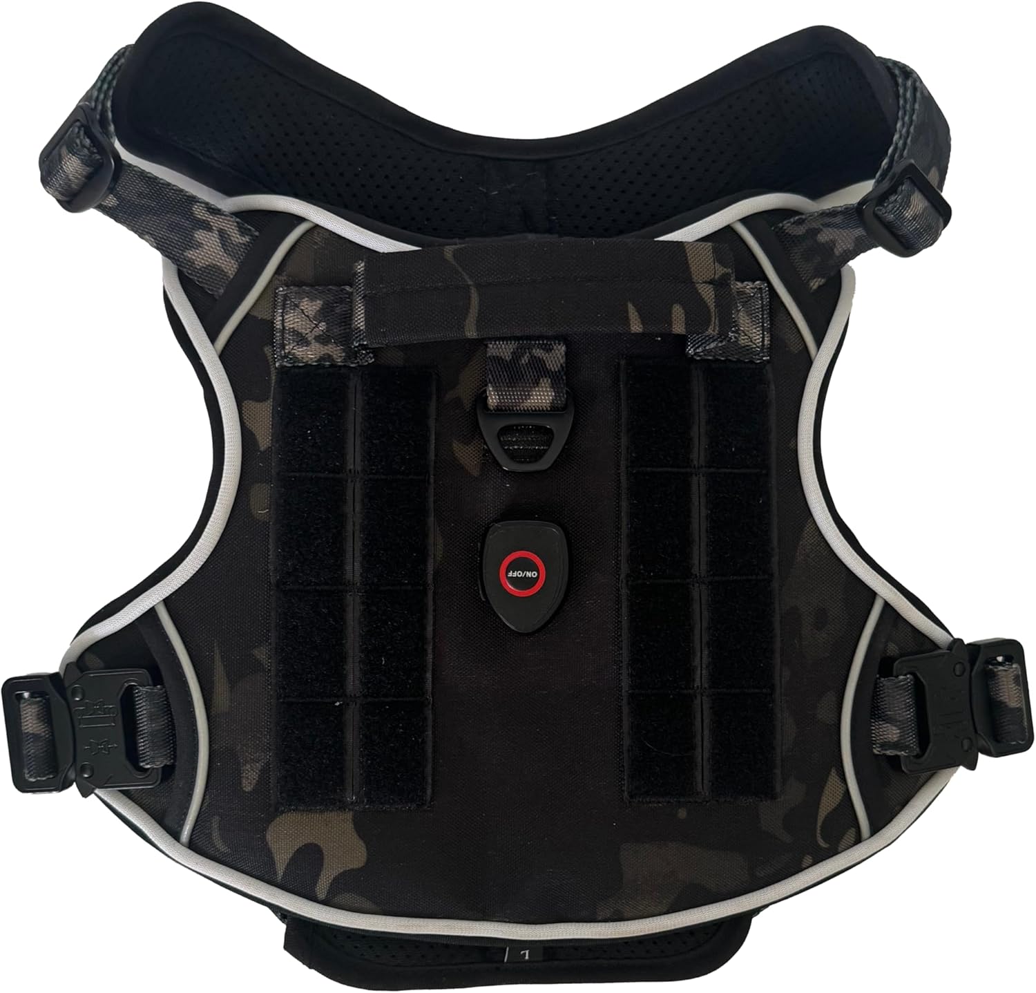 Ragnarok Multicam Black Tactical Dog Harness with LED Light, MOLLE Panels, Durable Luxury Vets, Service Dog Vest Small, Medium, XL, XXL Dogs