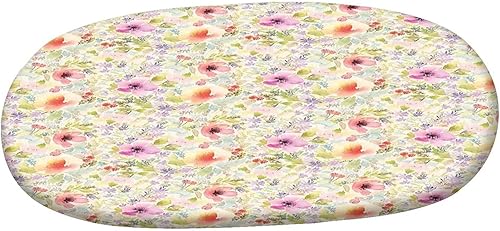 Miniatura 10 de Mantel ajustable ovalado de poliéster elástico con estampado de flores y margaritas, se adapta a mesas ovaladas de hasta 42 x 60 pulgadas, para