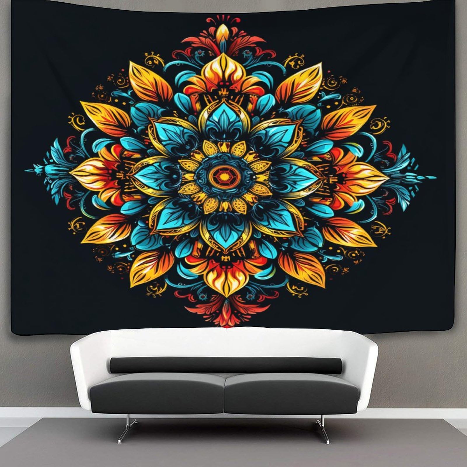 kaiyun Mandala Tapestry Datura Flowers Tapestries 3D Wall Hanging Home Decorations for Room 100cmx150cm