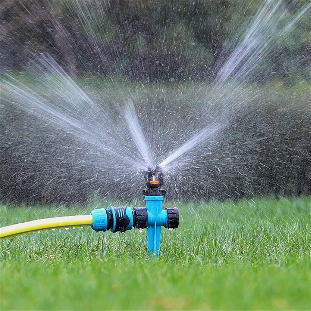 360 Degree Automatic Garden Sprinklers Watering Grass Lawn Rotary Nozzle Rotating Water Sprinkler System Garden Supplies(E)