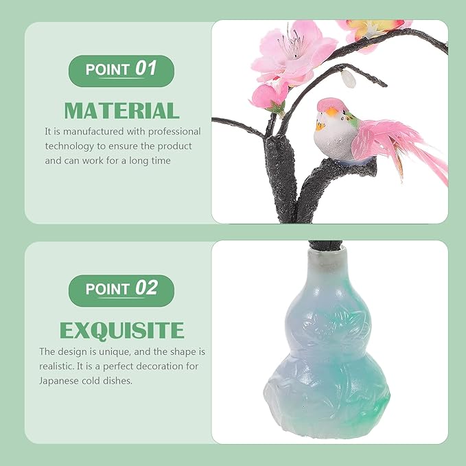 Housoutil Plato Sushi Decorativo Flor Artificial Plástico miniatura 5