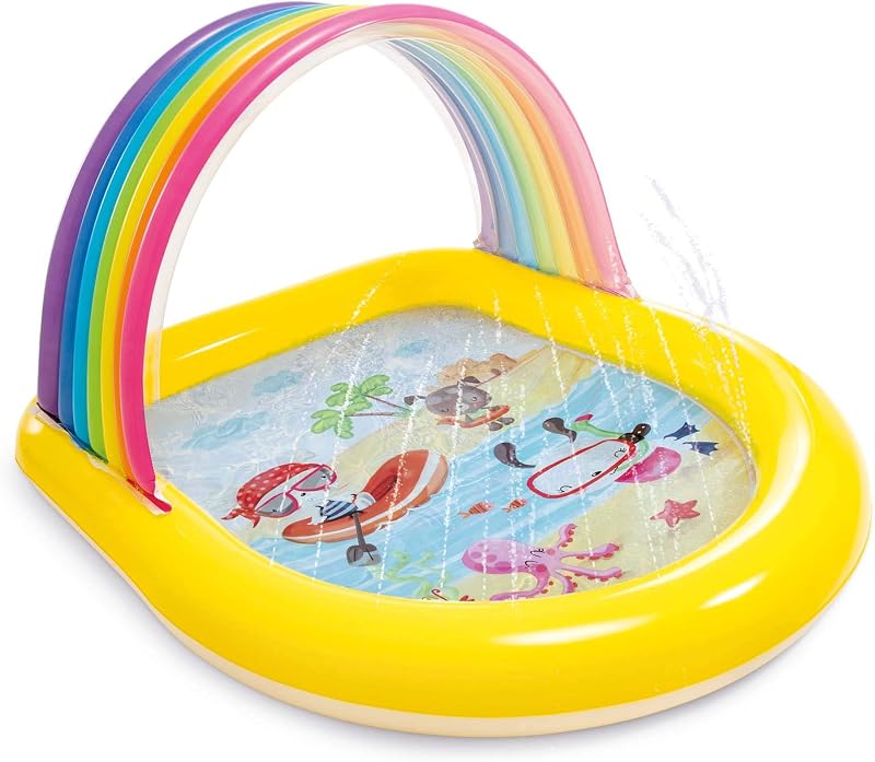 Intex Rainbow Arch Spray Pool, pileta inflable para niños, para mayores de 2 años, multicolor