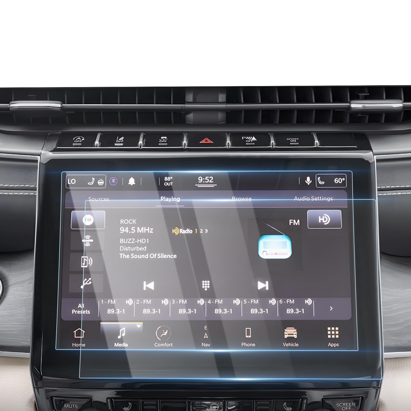 Karltys 2 Pack 10.1-Inch Screen Protector for 2021-2025 2026 Jeep Grand Cherokee L & Dodge Durango & Chrysler Pacifica Tempered Glass Screen Protector Grand Cherokee L Accessories Ultra Clear Anti