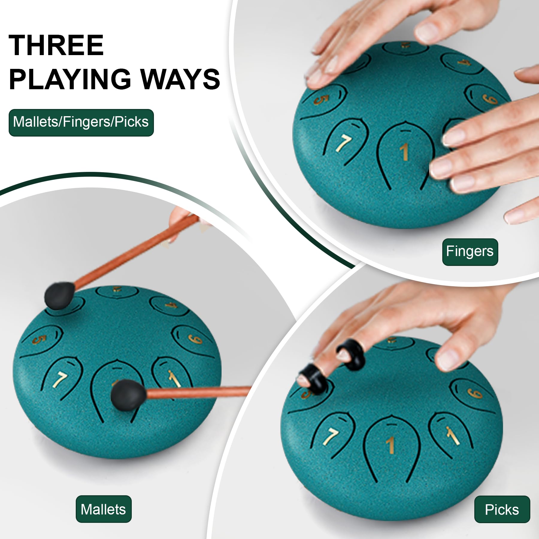 Tambour De Pluie Pour Jardin Extérieur, 8 Notes 15,2 Cm, Carillon à Langue En Acier, étanche, Pour Méditation, Divertissement, éducation Musicale