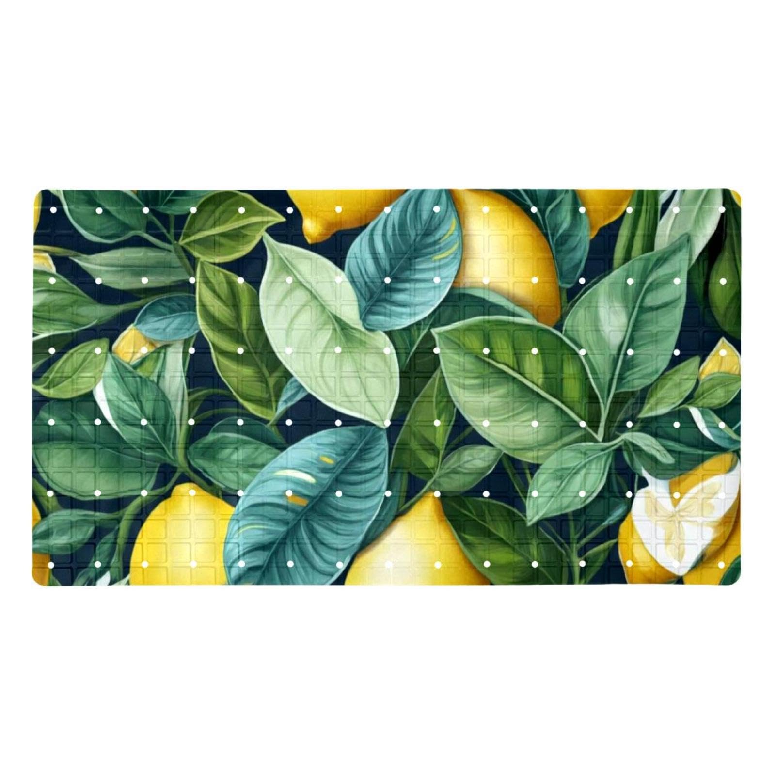 Tapis de bain antidérapant jaune citron pour stopper l'humidité et sécuriser le sol