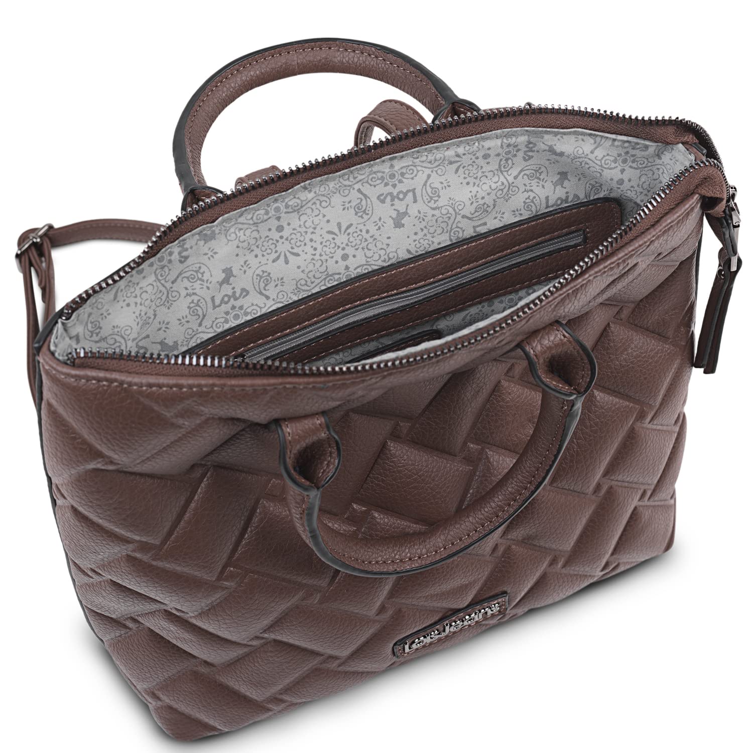 Lois - Bolso Mochila Mujer Elegante Tipo Casual Moderna Para Vestir Mochilas Mujer Estilo Urbano Mochila Negra Mujer Pequeña Ideal Para Uso Diario, Marrón oscuro