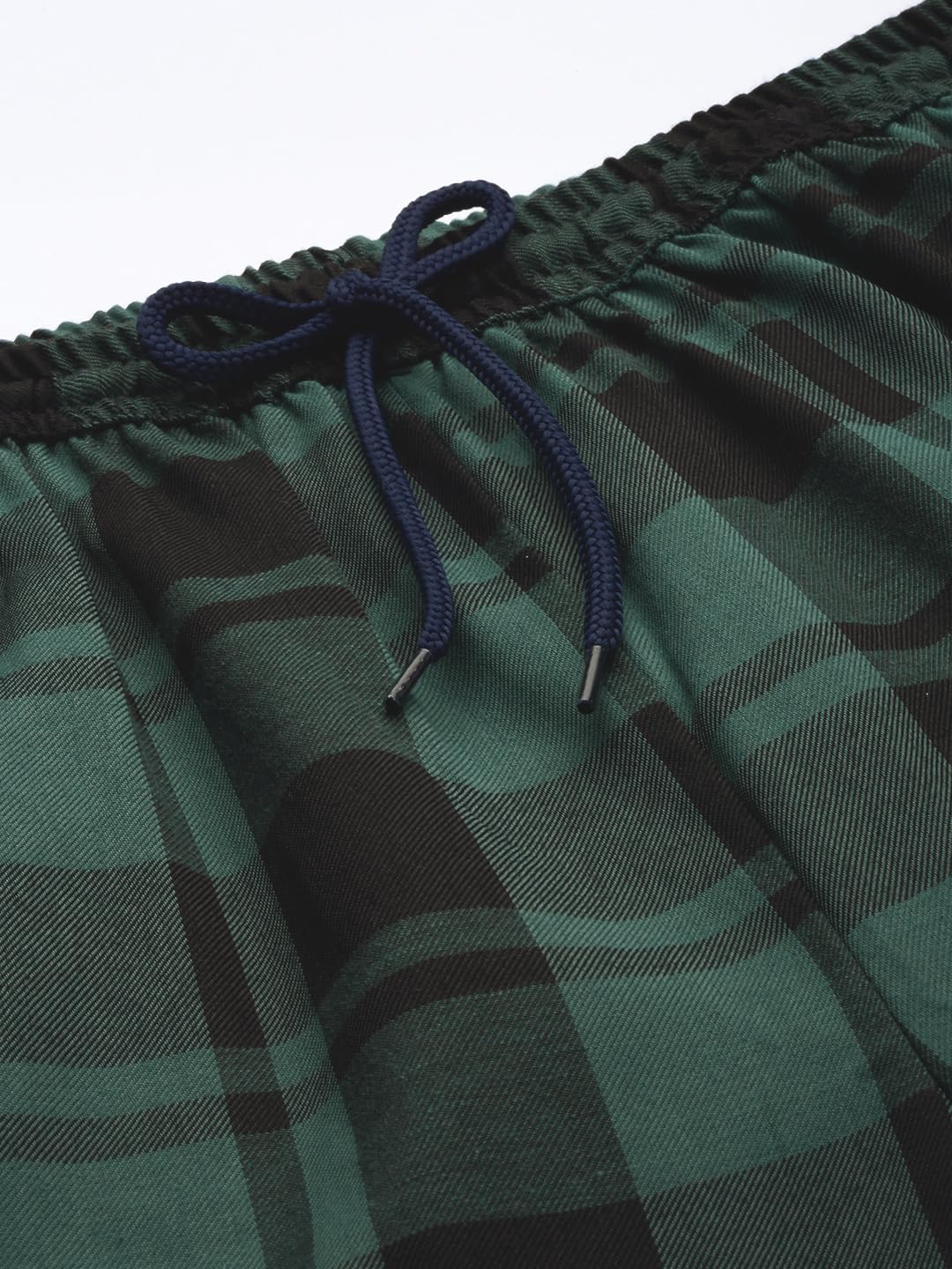 KRYPTIC Women Green Checked Pure Cotton Elasticated Waist Band Regular fit Pyjama(Green ;L) - Image 5 thumbnail