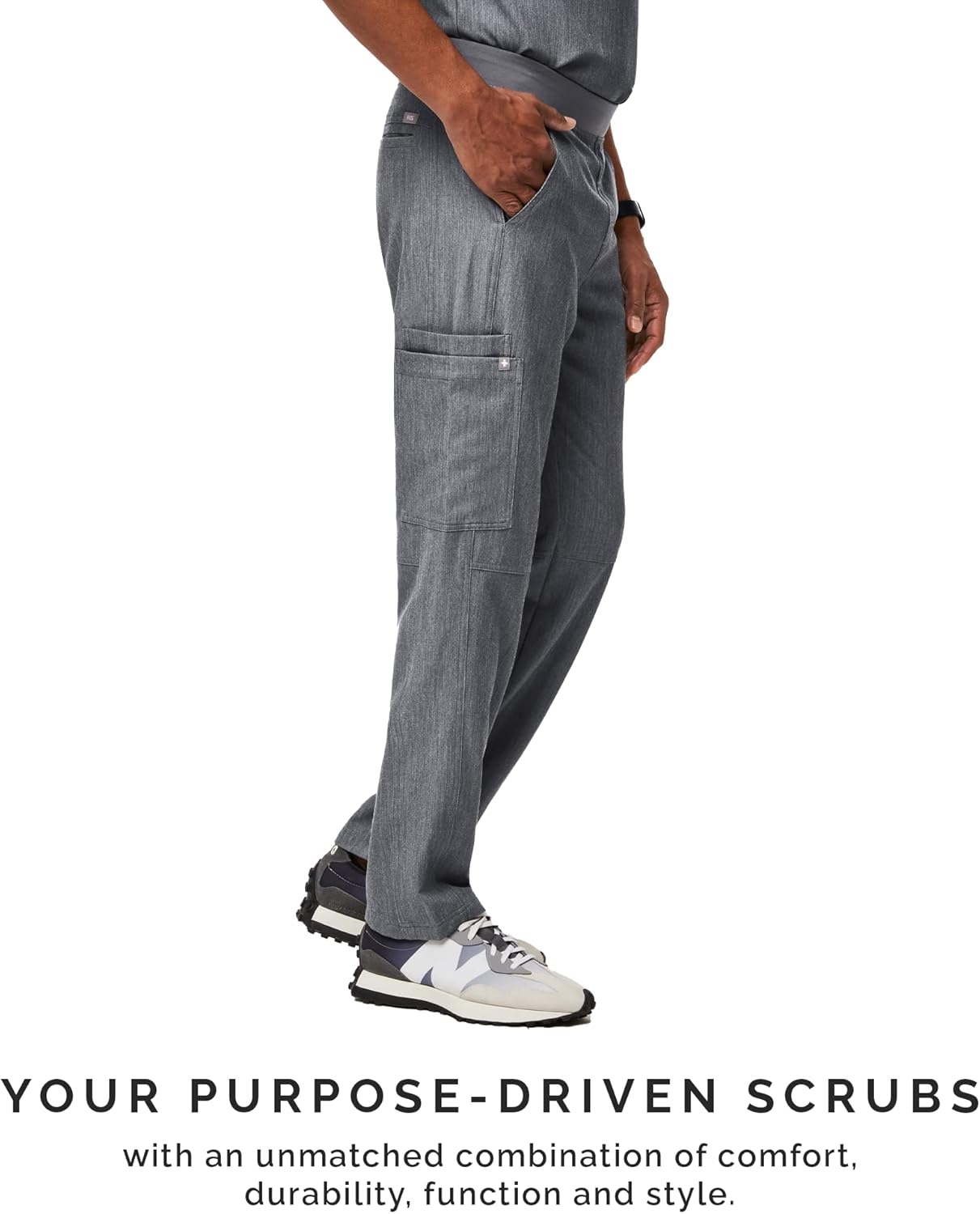 FIGS Axim Cargo Scrub Pants for Men — Classic Fit, Straight Leg, 7 Pockets, 4-Way Stretch, Anti-Wrinkle