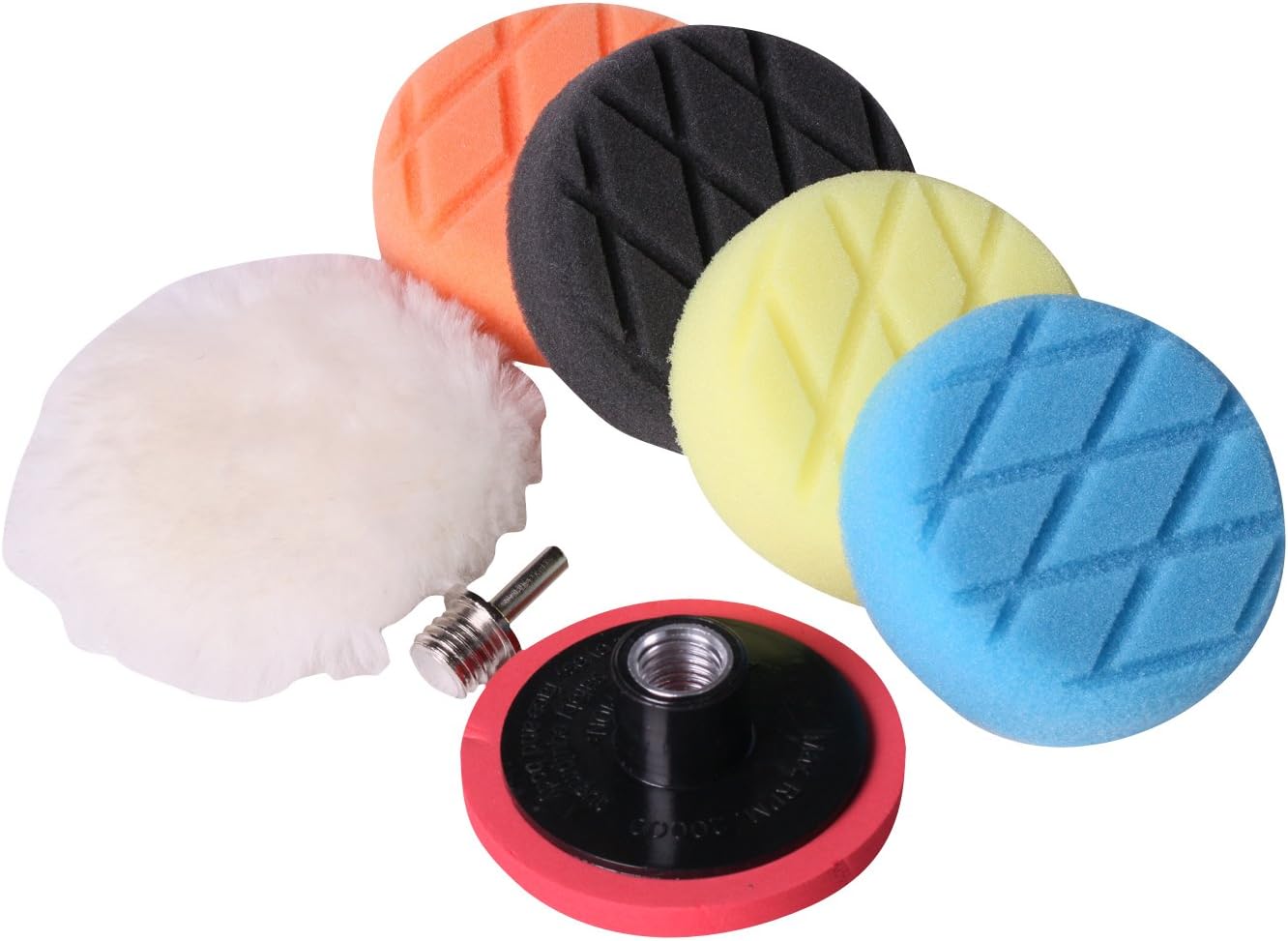 VGECEE 6-tlg. Polierschwamm Set Auto - 90mm Handpolierschwämme Mit Rutschfestem Griff