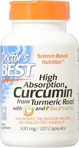 Doctor’s Best – 高吸収クルクミン ウコンからルート 500 mg。120カプセル