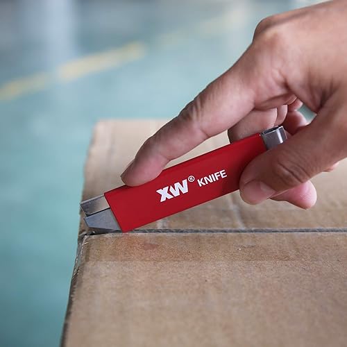 Miniatura 8 de XW Prácticos cortadores de caja de seguridad, cortador de cartón de hoja de afeitar retráctil automático para abrir paquetes, paquete de 10