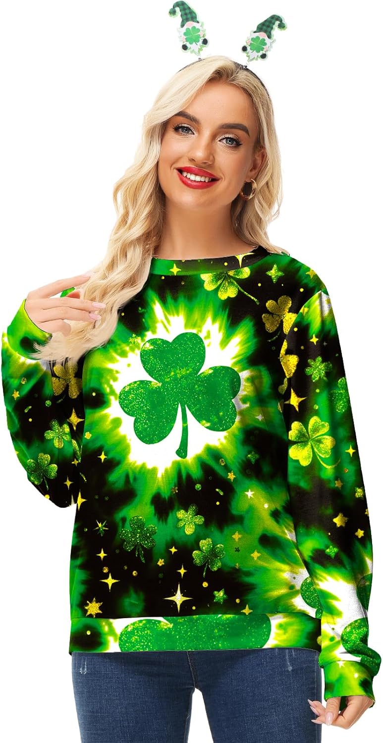 Deerose Women Valentines Sweatshirts Mardi Gras Long Sleeve Print Shirts - Image 4