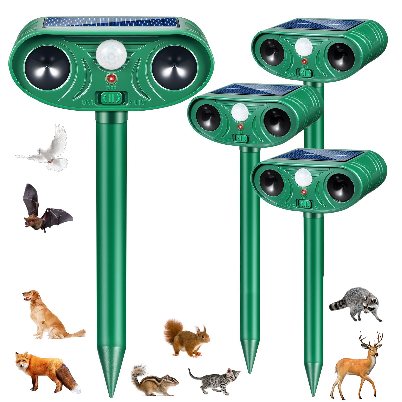 Lycxbfjia Solar Ultrasonic Animal Repellent