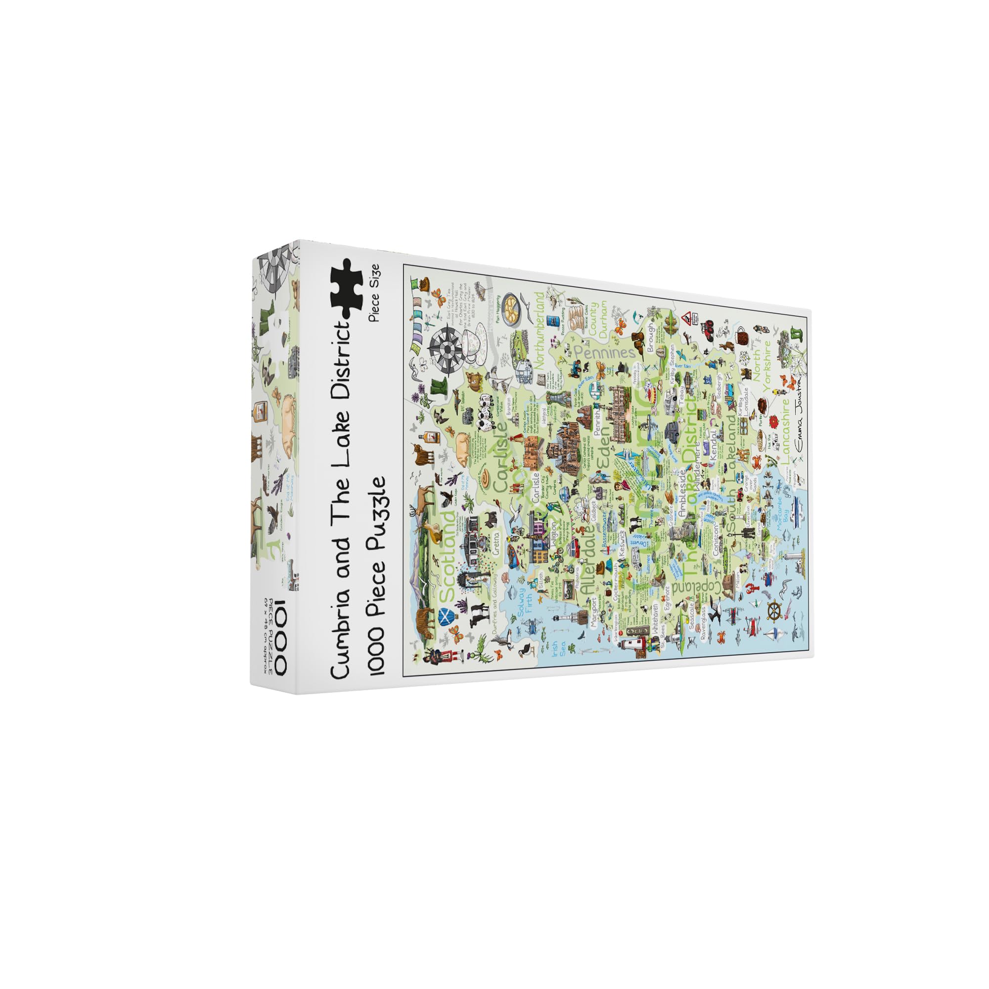 Cumbria & The Lake District 1000 Piece Jigsaw Puzzle; Emma Joustra art ...