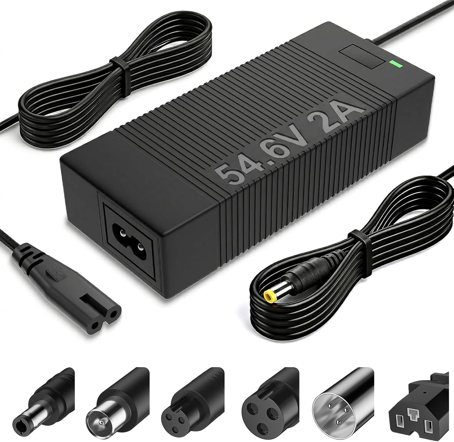 QKIIP 54.6V 2A Charger for 48V Ebike Scooter (Lithium Battery), 7 Plugs