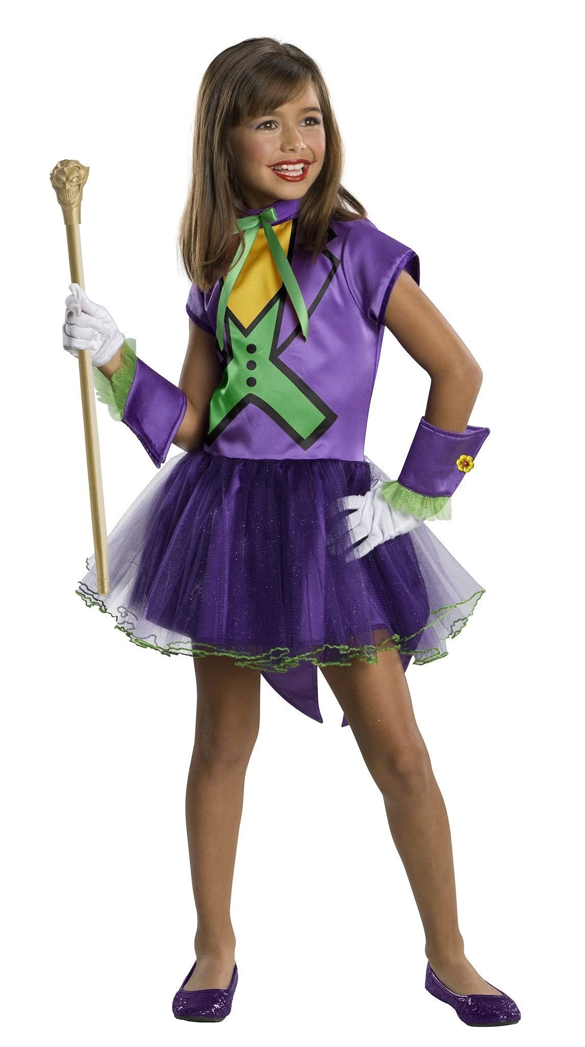 Rubie's DC Super Villains Joker Costume Tutu Dress For Girls - Officially Licensed, Includes Glovelettes, Medium