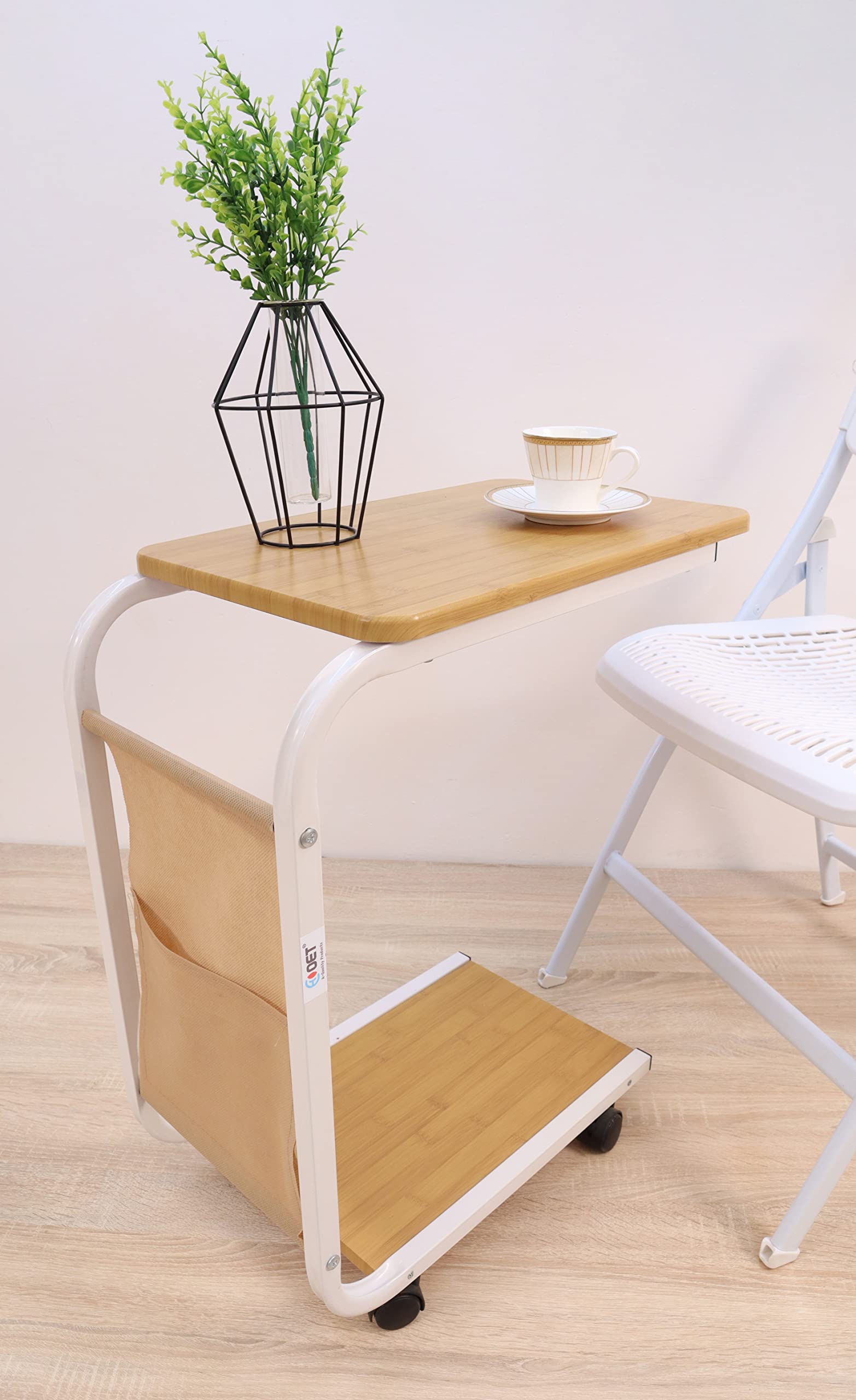 OET ® Multipurpose Portable Laptop Study Table Desk with Caster Wheels for Work from Home and Online Classes (White and Peach) ST02 (B08SMJXWXK) Amazon Price History, Amazon Price Tracker