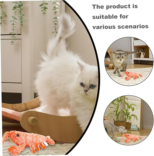 Miniatura 5 de Juguetes interactivos de langosta para perros, juguetes interactivos para gatos de langosta de felpa, juguetes interactivos para mascotas con carga