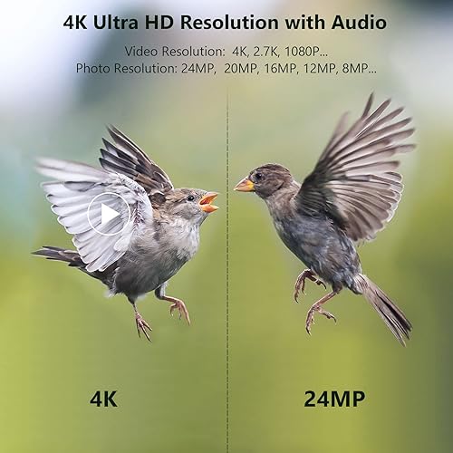 Miniatura 2 de WUGGKE Cámara de rastro WiFi 4K 24MP Cámara de juego con visión nocturna activada por movimiento impermeable H90 Cámara de caza con velocidad de