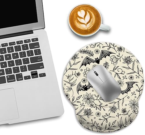 Miniatura 3 de Alfombrilla de mouse ergonómica de murciélago gótico con reposamuñecas, alfombrilla de mouse para juegos con soporte de muñeca, divertida