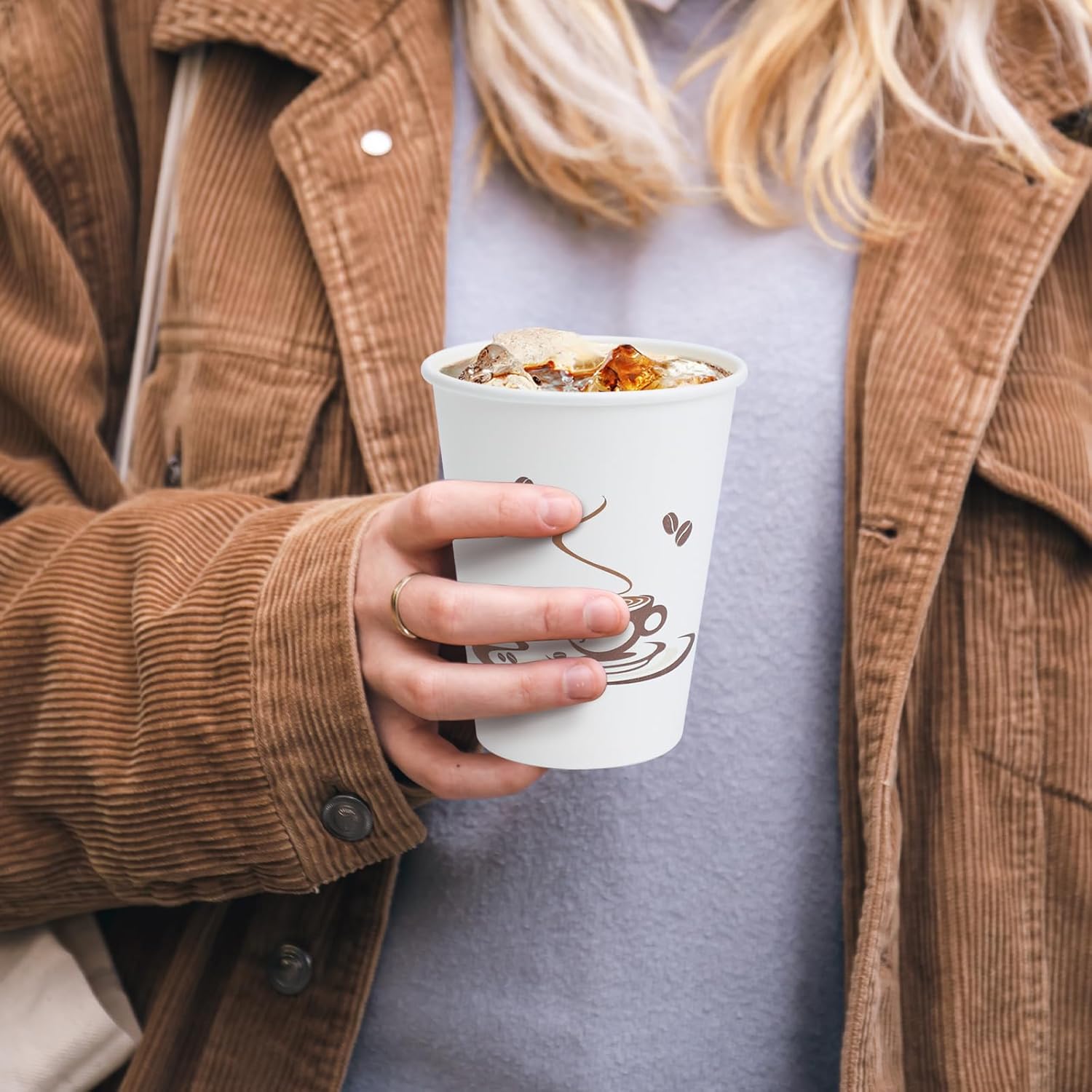 Lamosi Coffee Cups 12 oz 240 Pack, Disposable Paper Cups for Hot or Cold Drinks, Insulated Leakproof Cup for Cafe, Office, hotel and Home - Image 5