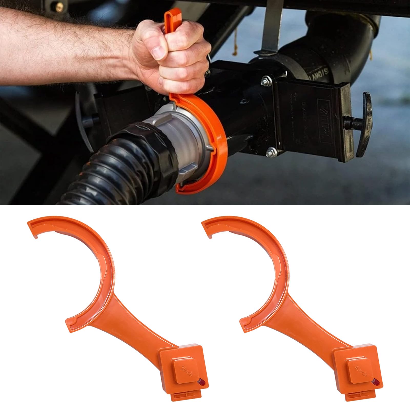 2PCS RV Sewer Hose Wrench, Sewer Cleanout Plug Wrench to Connect and Disconnect Sewer Hoses, Fits Most 3 Inch and 4 Inch Male/Female RV Sewer Caps, Universal RV Accessories