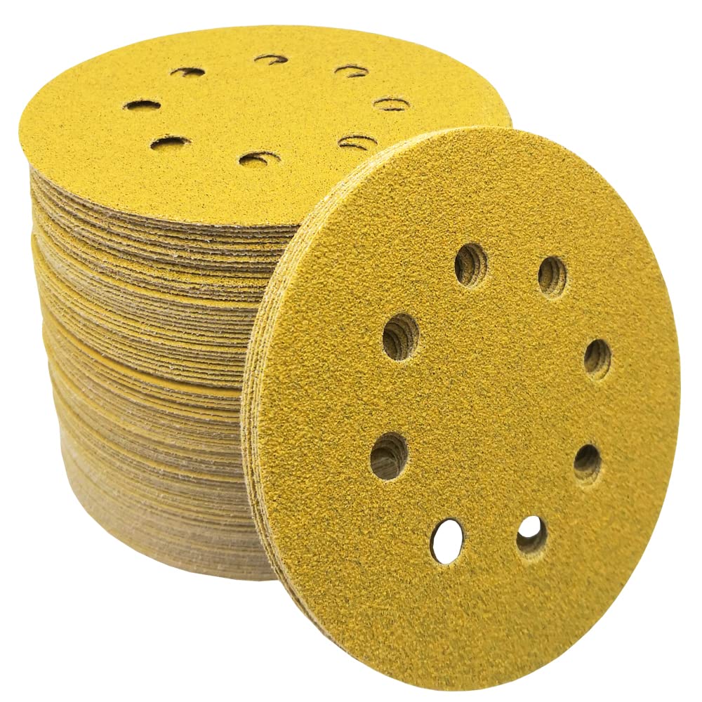 5Inch 8Hole Hook and Loop Sanding Discs 60Grit Random Orbit