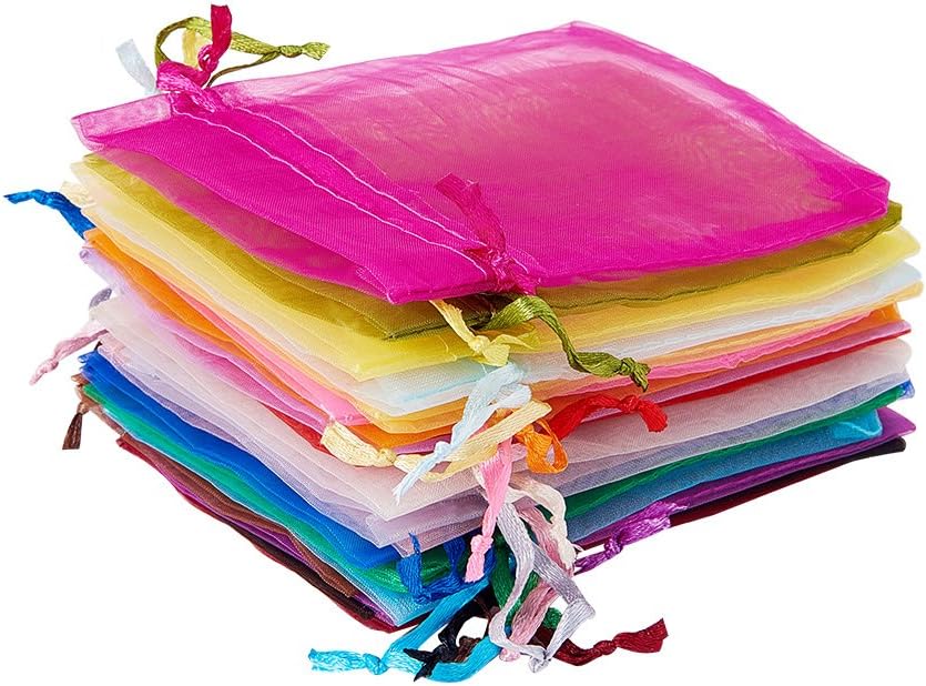 Exclusive Discount 70% Price PH PandaHall 200pcs 4-3/4 x3-1/2 Inch Rectangle Organza Gift Bags Drawstring Pouches for Wedding Party Christmas Warp Favor Gift Bags Mixed Colors 12x9cm