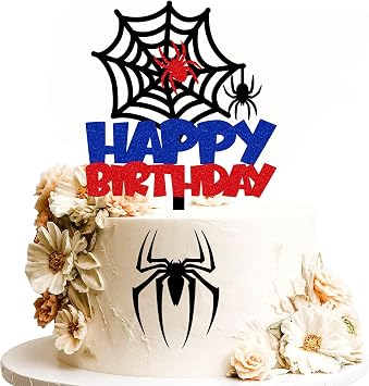 2 Pcs Cartoon Happy Birthday Cake Topper - Hero Theme Party Decoration Supplies - Acrylic
