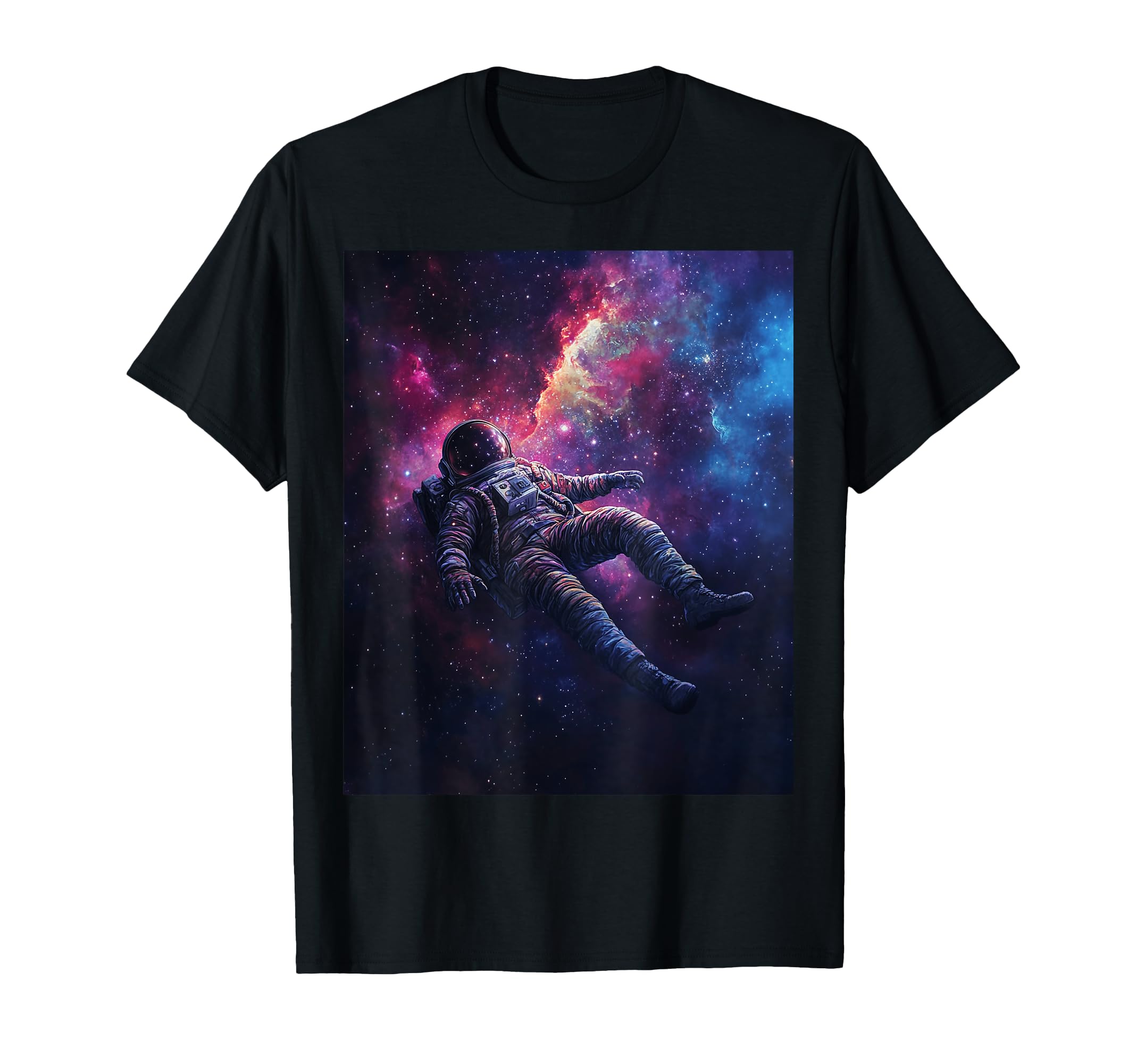 Explore The Vast UniverseAstronaut Floating In Cosmic Nebula T-Shirt