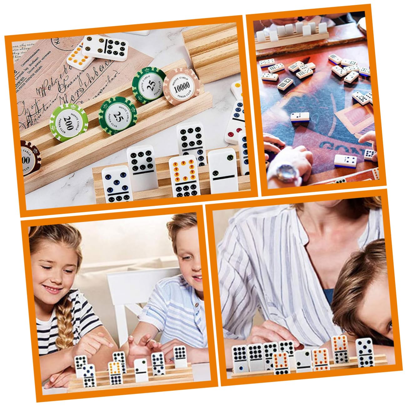 Ipetboom 4 Szt. Stojak Domino z Organizer Do Planszowych Wiele Slotów Idealny Do Rodzinnych Rozrywek i Rękodzieła Łatwy Użyciu Stylowy Dodatek