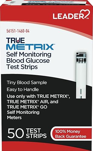 Leader True Metrix - Tiras de prueba de glucosa en sangre, 50 unidades por caja, 4 cajas