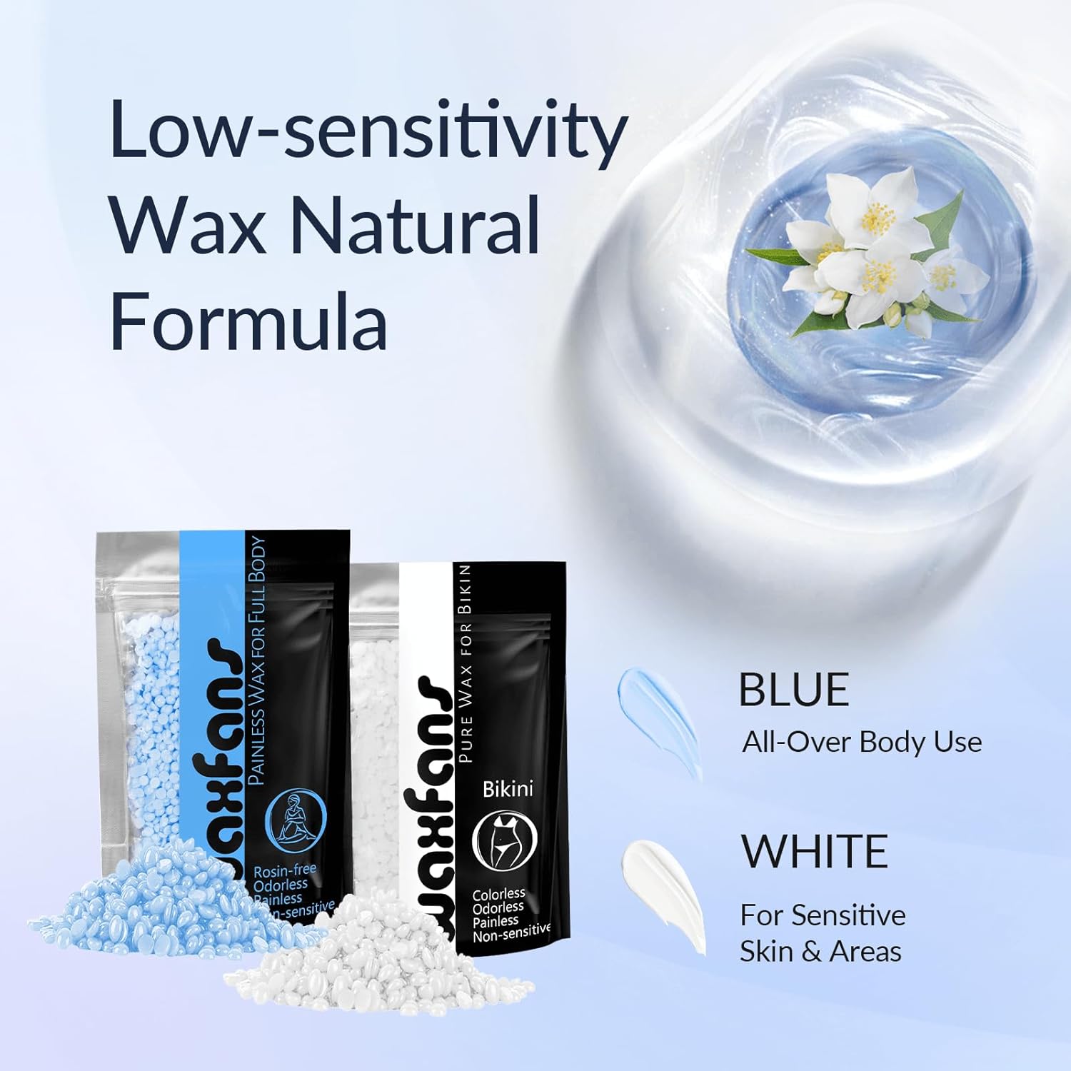 Smart Waxing Kit for Women - Wax Kits for Hair Removal | Auto Keep-Warm Function, 2 Auto Modes (Sensitive/Body), Smart Digital Wax Warmer for Beginner, with 4 Packs wax beads & Tools(Purple) - Image 5