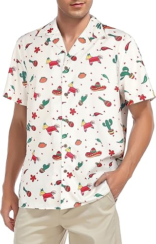 Miniatura 3 de American Trends Camisa hawaiana para hombre, camisas casuales de playa con botones, camisas tropicales de manga corta para hombre