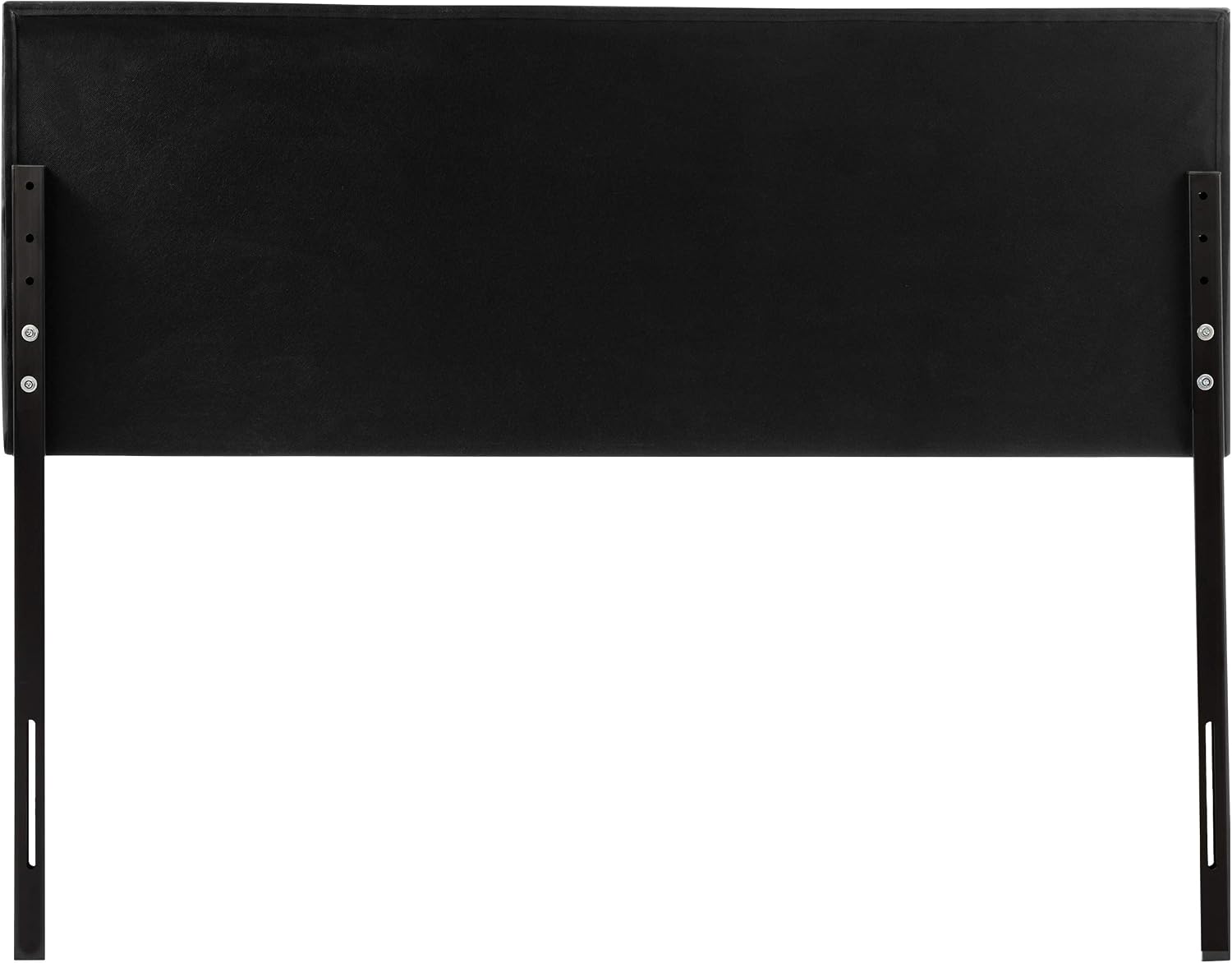 Amazon Basics Modern Tufted Vinyl Upholstered Headboard - Queen, Black