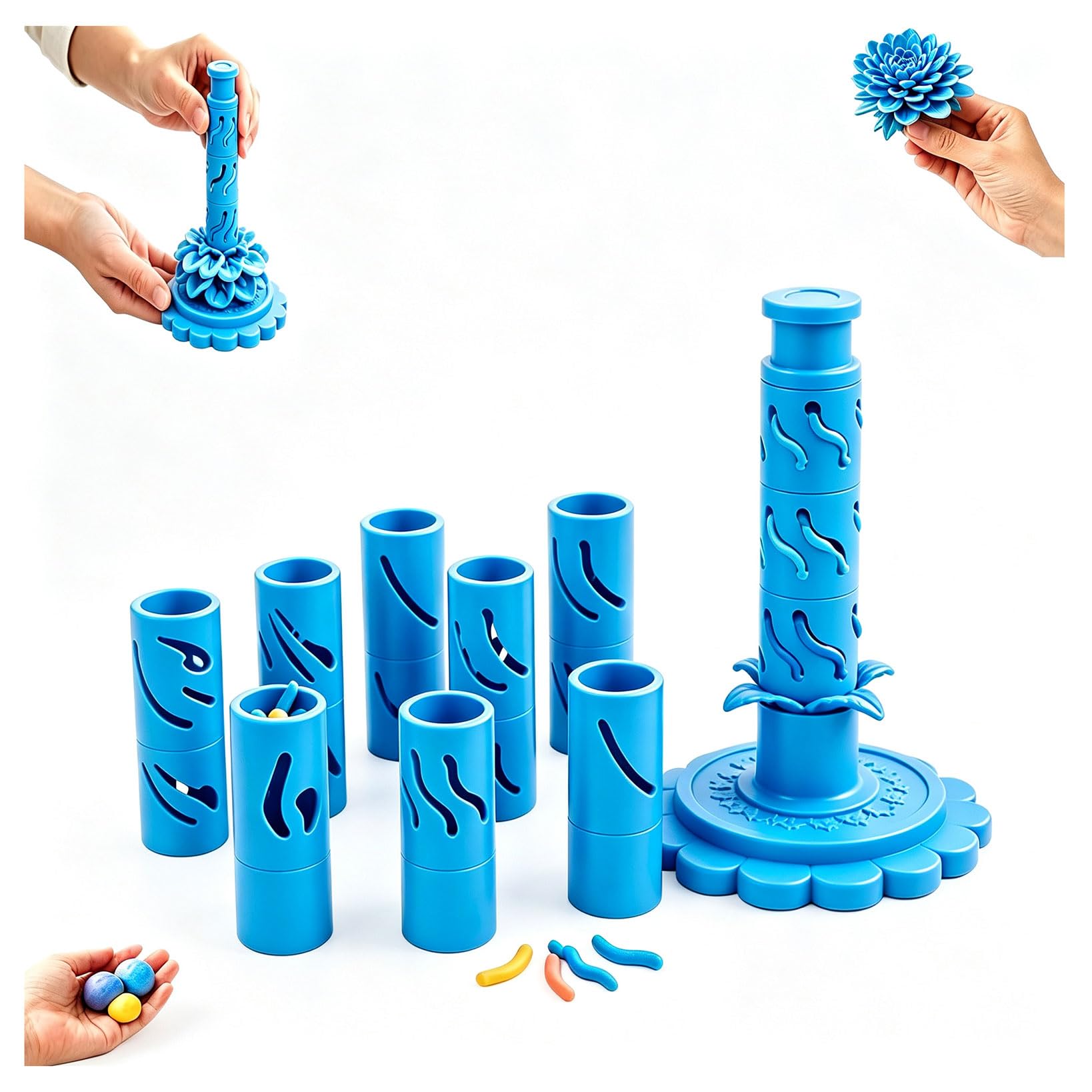 Promted Flower Modular Clay Bloom Maker with 9 Shaping Sleeves