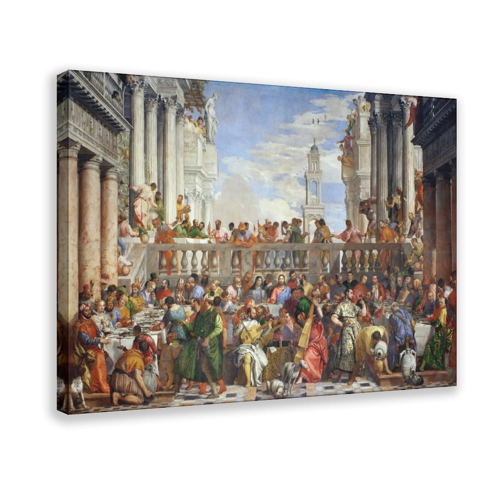 WCYB The Wedding at Cana by Paolo Veronese Prints Posters Canvas Deco Paintings Wall Art For Office Frame 24" L X 36" W